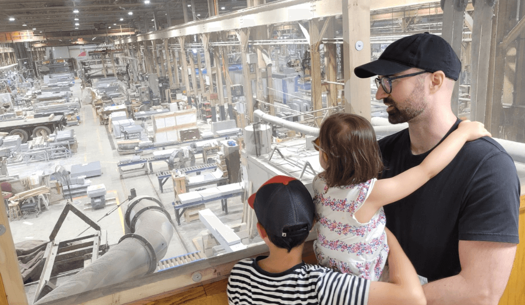 Exploring a 200-Year-Old Granite Factory Mixing Work and Family Fun